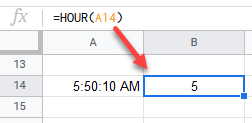 google sheets HOUR MIN SECOND FUNCTION 1