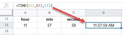 google sheets time function 1