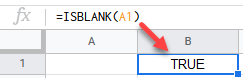 google sheets ISBLANK function