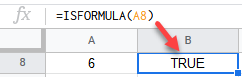 google sheets INFO  ISFORMULA