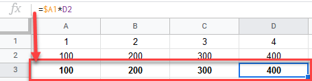 google sheets absolute relative address by $