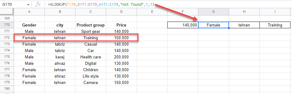 google sheets formula xlookup 3