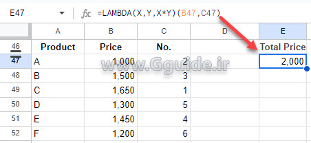 google sheets LAMBDA function 2