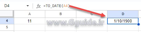 google sheets TO DATE function