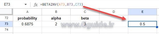 google sheets BETAINV function