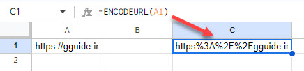google sheets ENCODEURL function