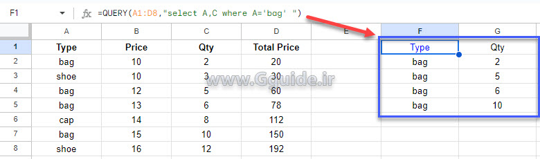 magic of query function in google sheets 1