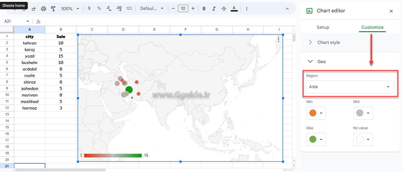 map geo chart in google sheets 3