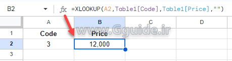 google sheets formula by Table columns 2