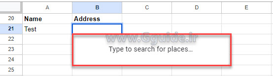 google sheets insert place 2