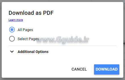 تنظیمات اشتراک گذاری گزارش لوکر استودیو looker studio 6